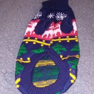 Holiday Knit Dog Sweater - Blue, Green, Red